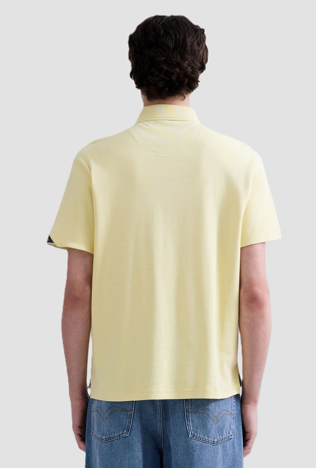 polo with pocket and embroidery man yellow