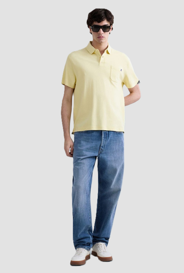 polo with pocket and embroidery man yellow