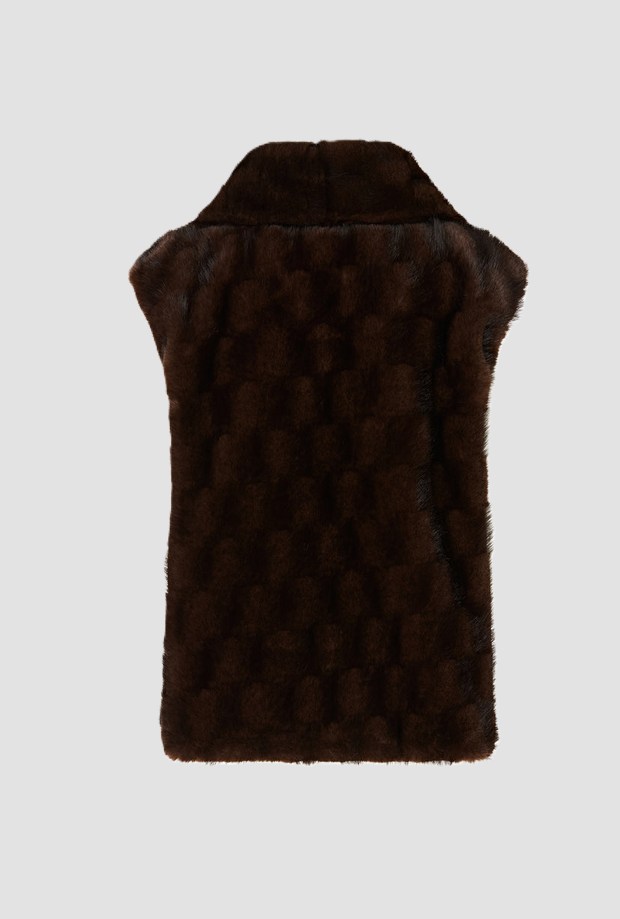 vest simil-pelliccia frau braun