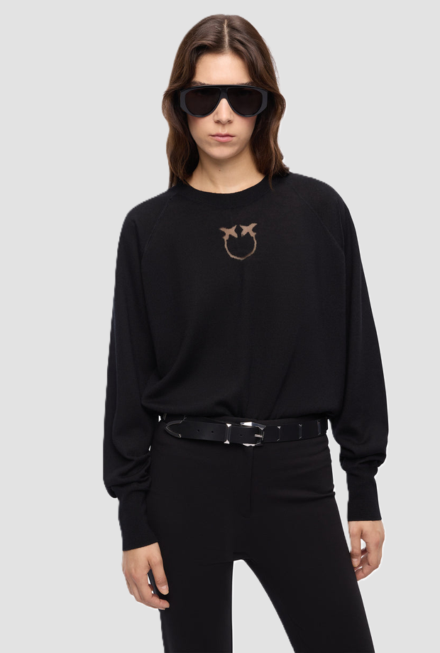 malla con logo amor pájaro mujer negro