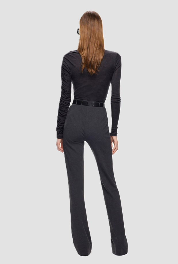 Women's gray fabric trousers