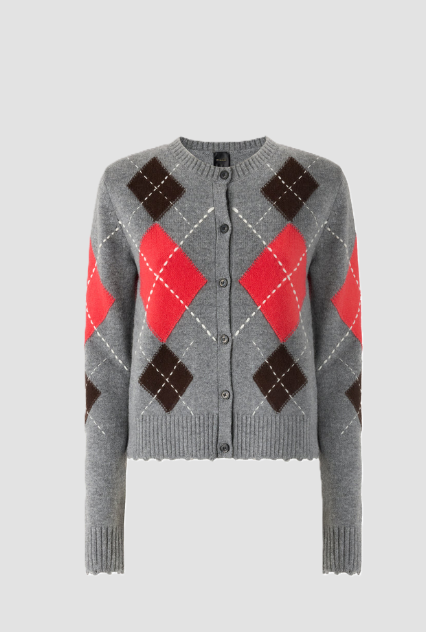cardigan round neck gray-brown woman