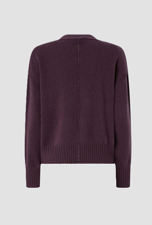 Cardigan in gemischter Wolle lila Frau