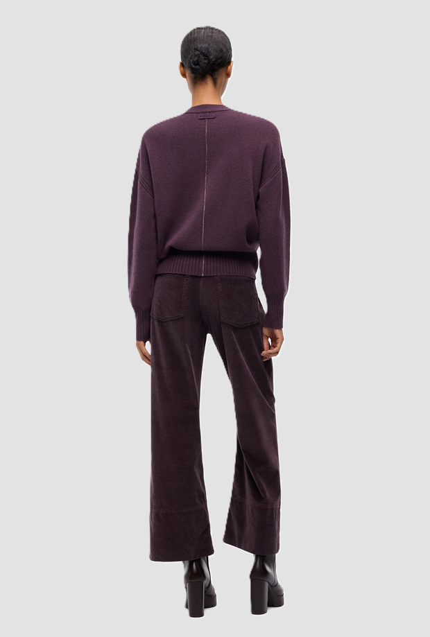 Cardigan in gemischter Wolle lila Frau