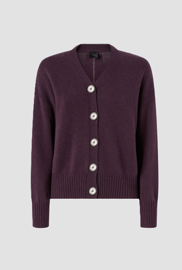 Cardigan in gemischter Wolle lila Frau
