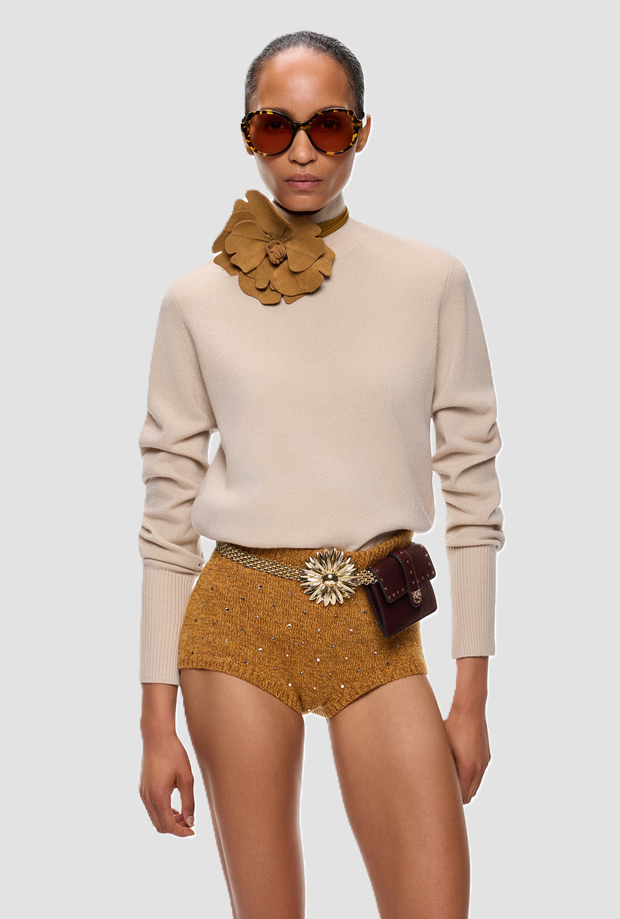 zoetheid gemengd wol-cashmere vrouw beige