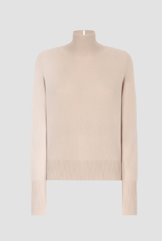 zoetheid gemengd wol-cashmere vrouw beige
