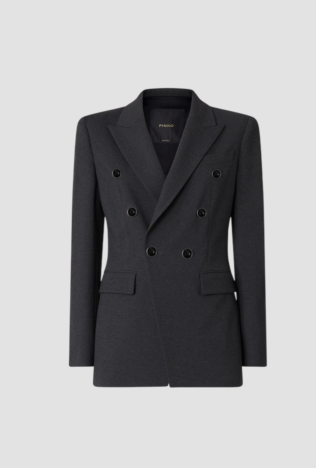 veste double-breasted slim fit femme gris foncé