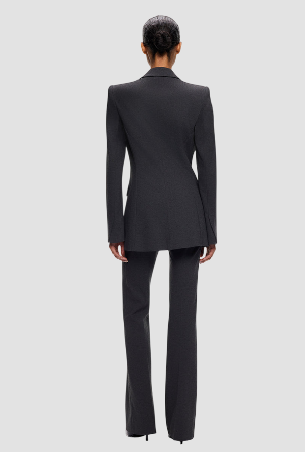 veste double-breasted slim fit femme gris foncé