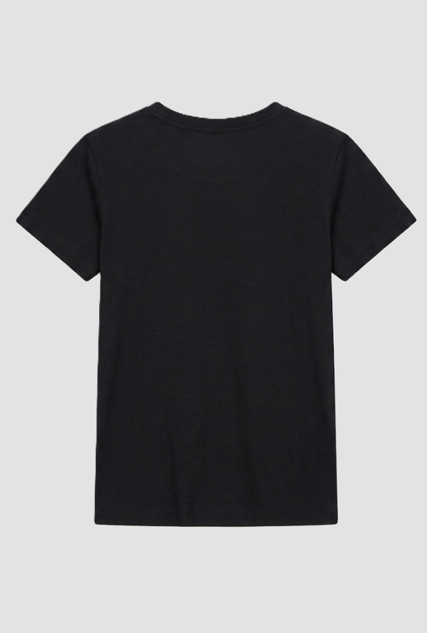 Camiseta básica con logotipo de mujer negra