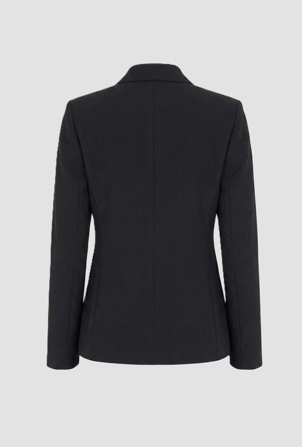 double-breasted black woman jacket