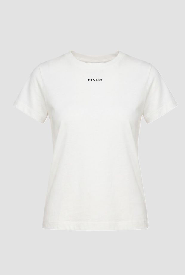 Camiseta básica con logotipo de mujer blanca