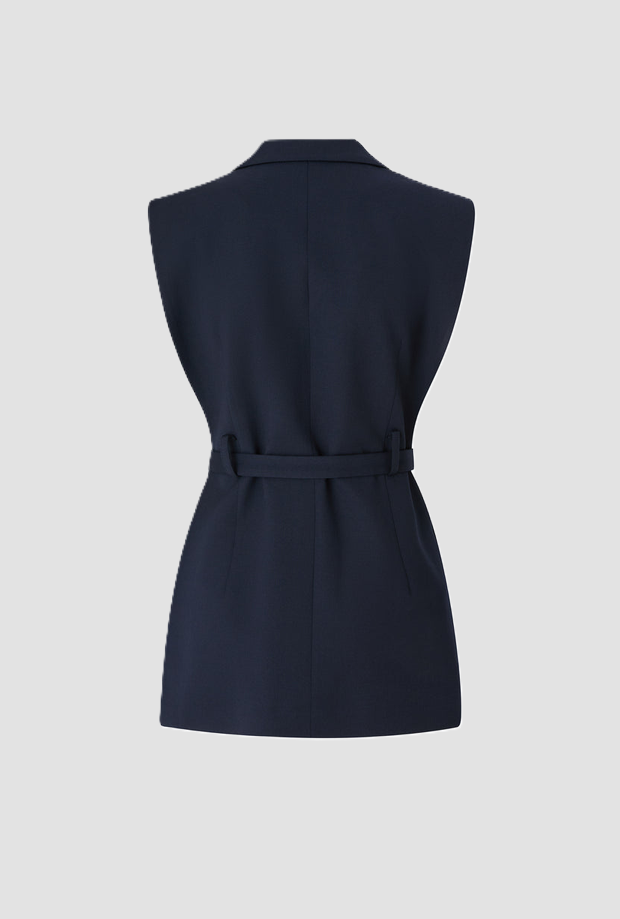 chaleco con cinturón mujer azul oscuro azul