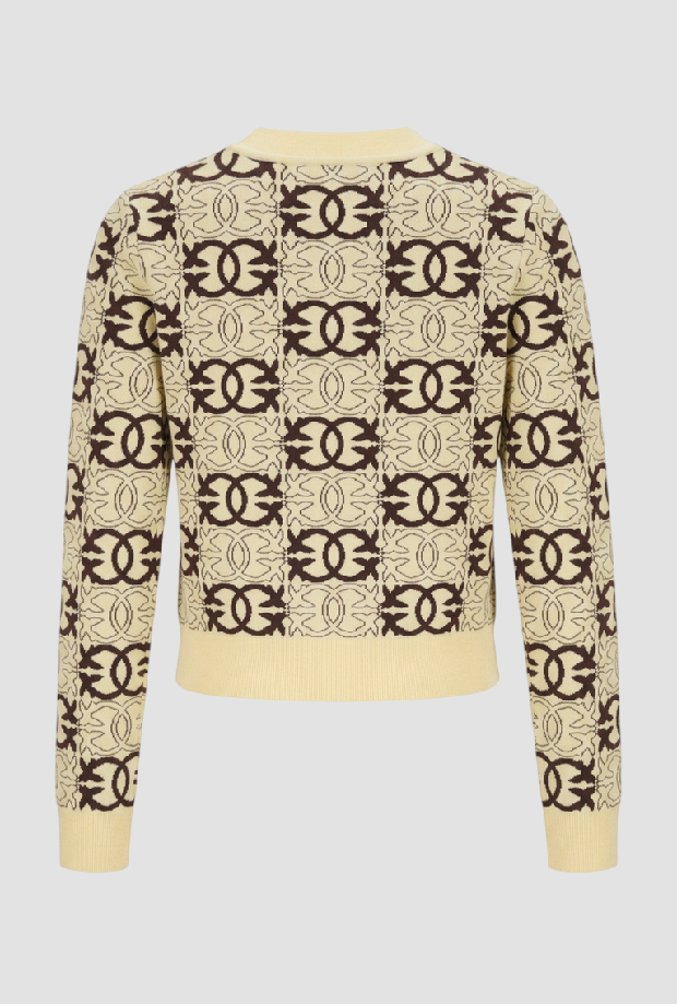 mesh ropped liefde vogels vrouw beige-bruin