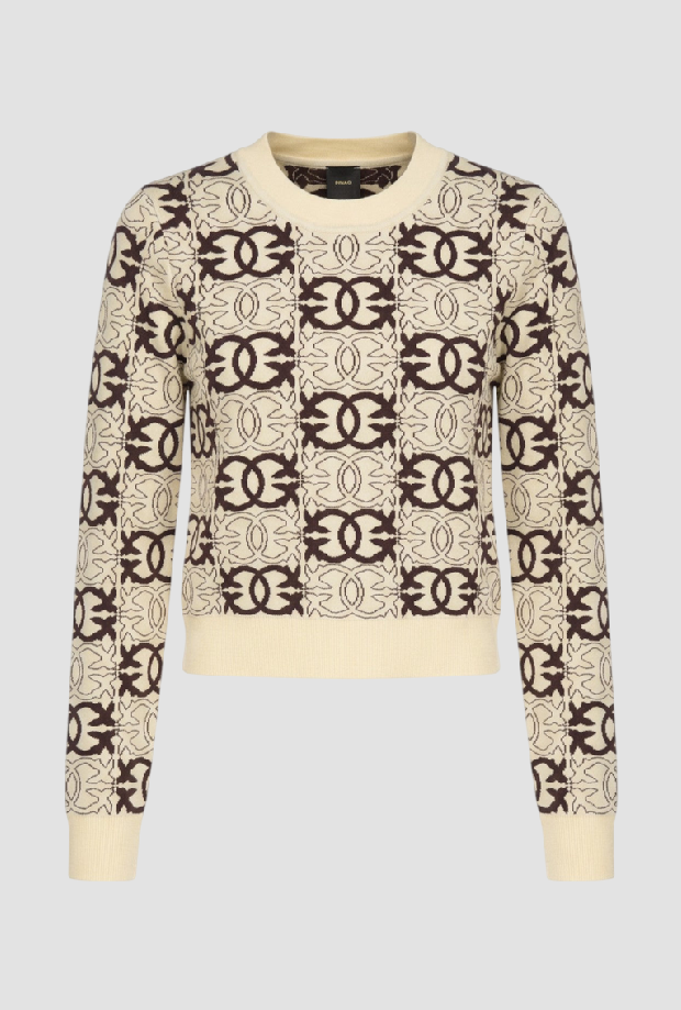 mesh ropped liefde vogels vrouw beige-bruin