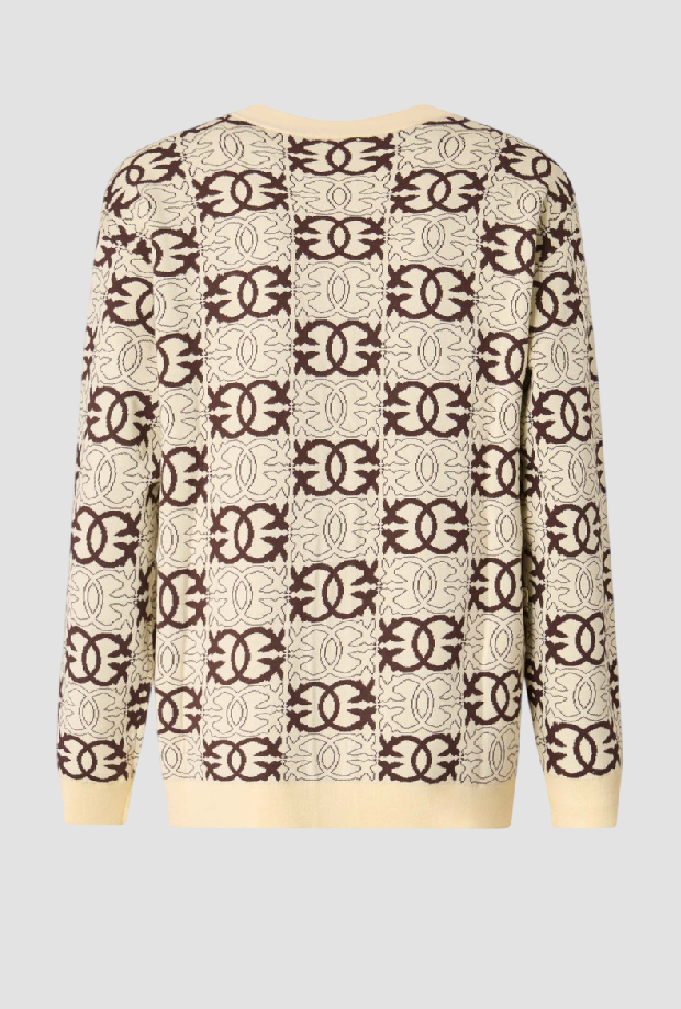 cardigan a v amor pájaros mujer beige-brown