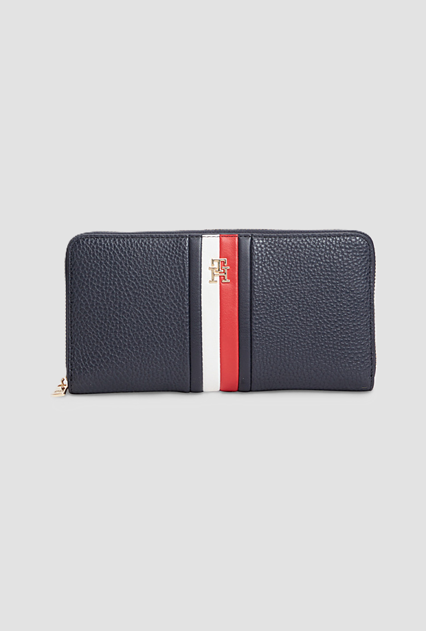 portafoglio zip around da donna blu