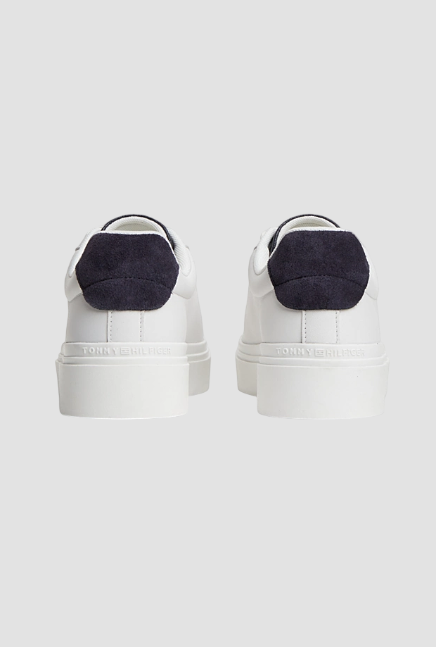 leather shoes with white woman blue insert