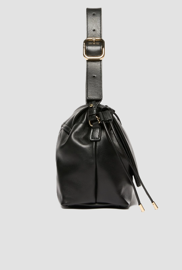 sac à main moyen en cuir noir femme