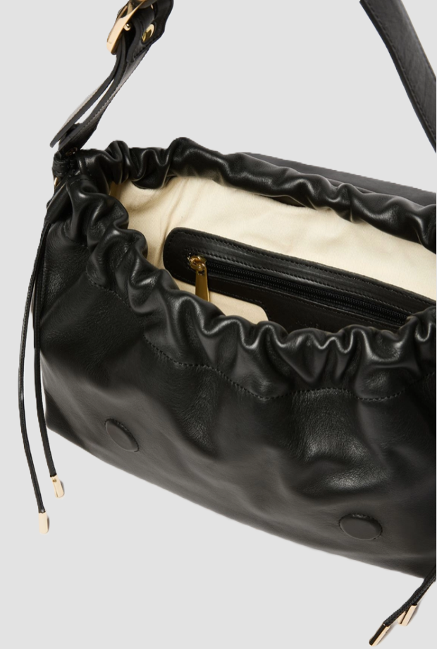 sac à main moyen en cuir noir femme