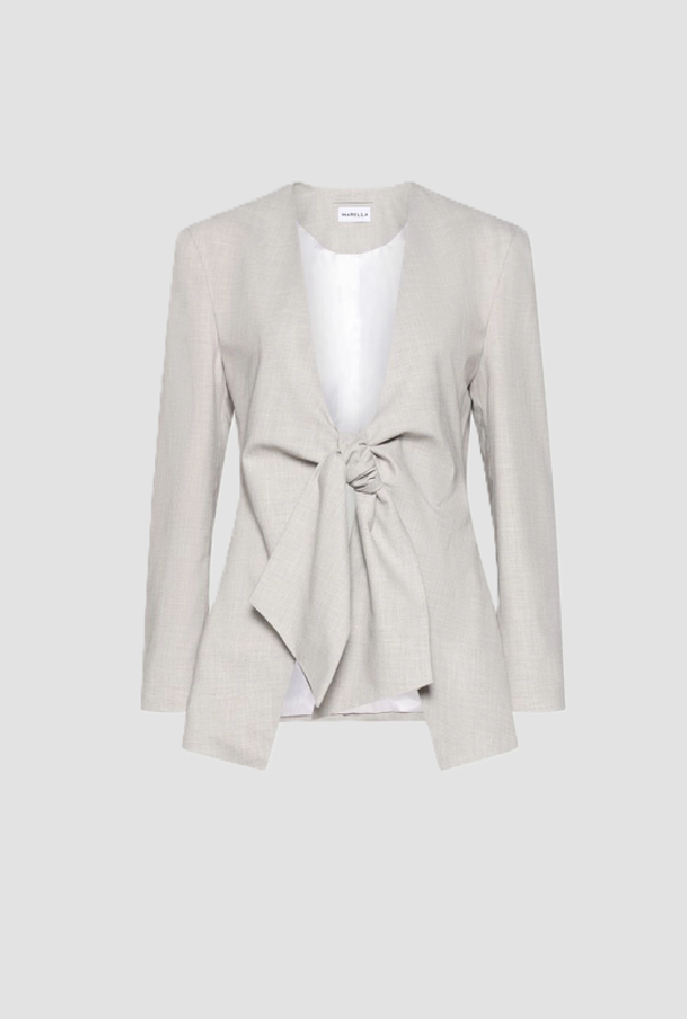 veste avec noeud de femme gris