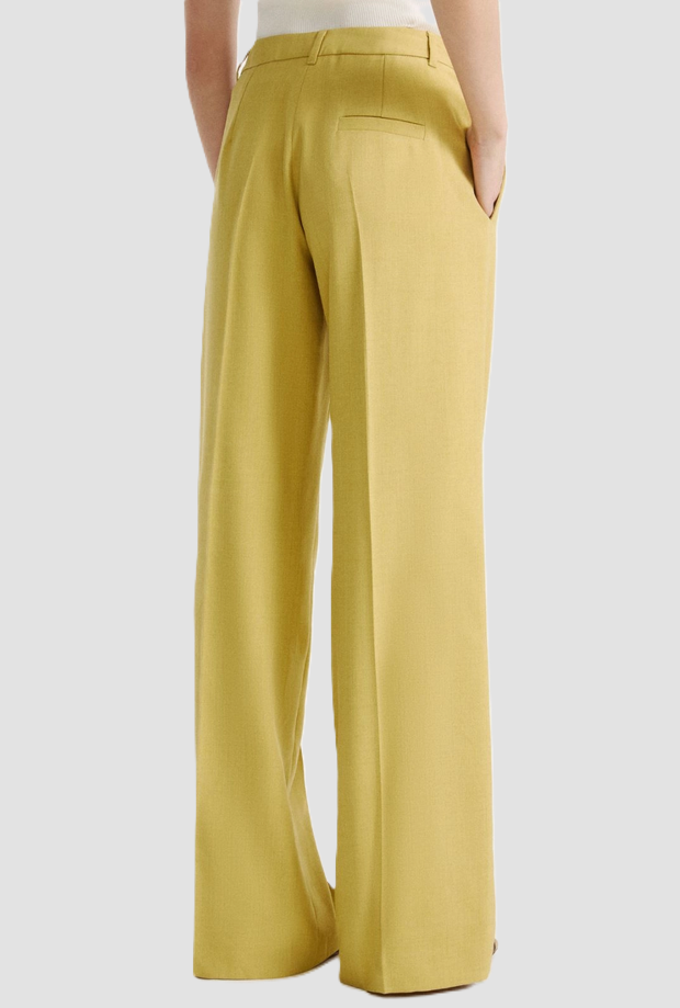 pantalone in tela donna oliva