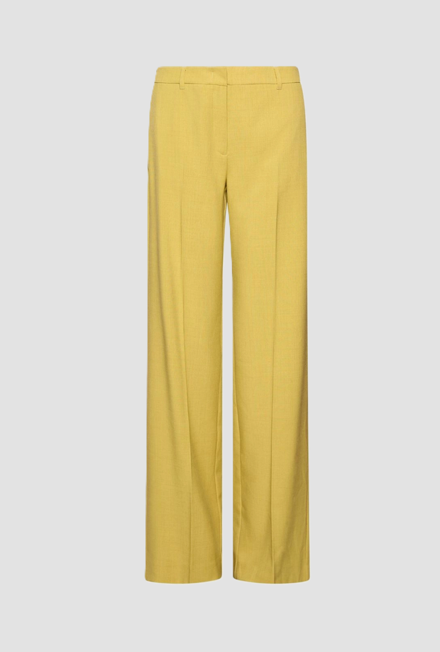 pantalone in tela donna oliva