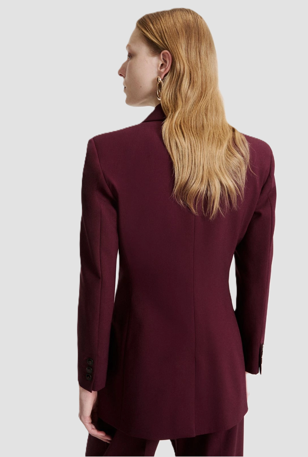 double-breasted jacket woman burgundy