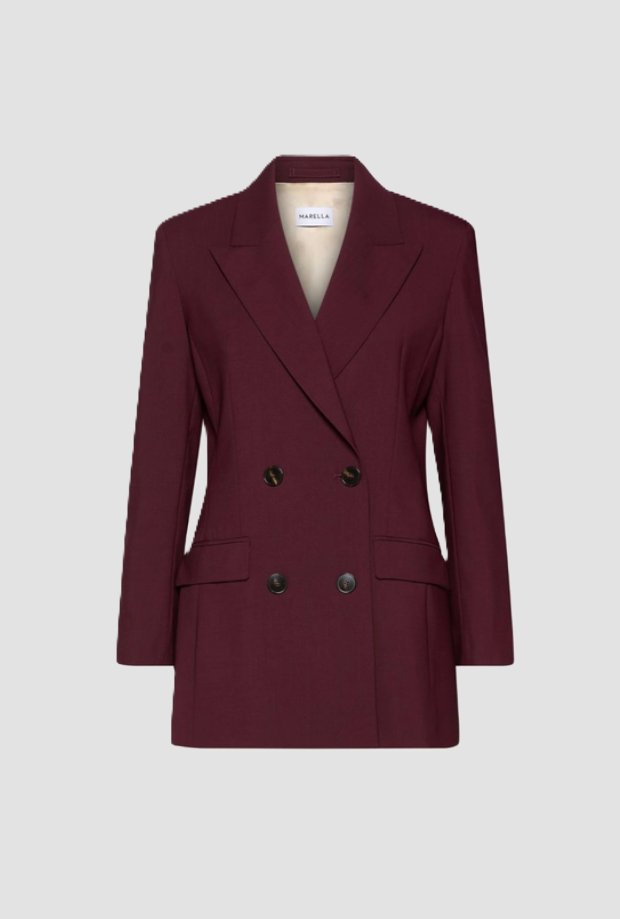 double-breasted jacket woman burgundy