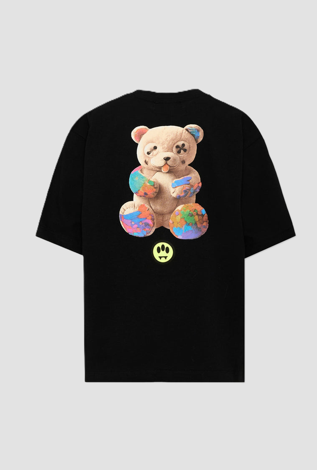 camiseta con la espalda imprimir bebé negro