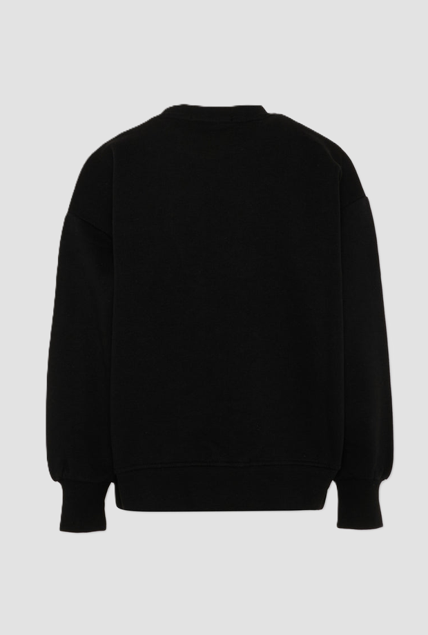 Sweat col rond avec imprimé enfant noir