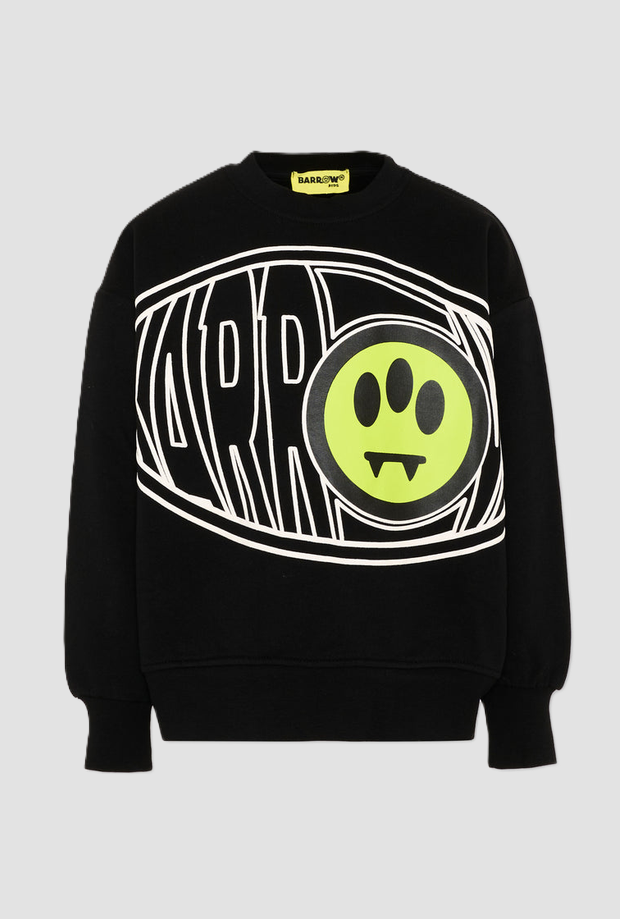 Sweat col rond avec imprimé enfant noir