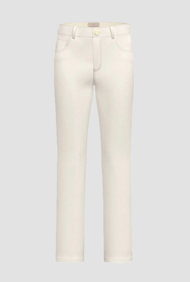 pantalone slim fit donna panna
