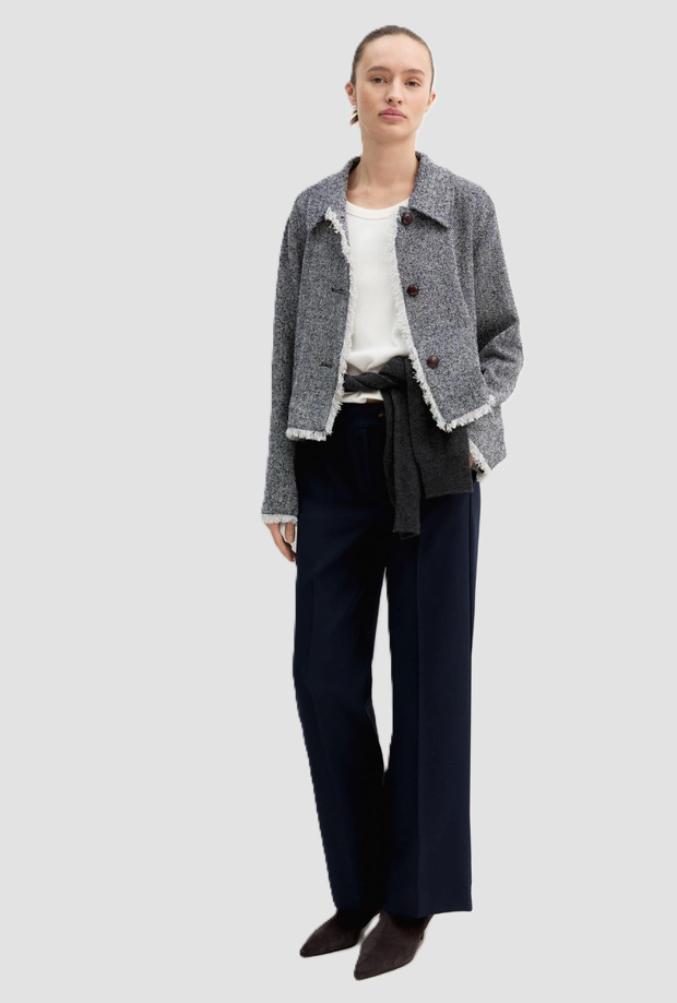 Pantalón de pierna derecha mujer azul marino