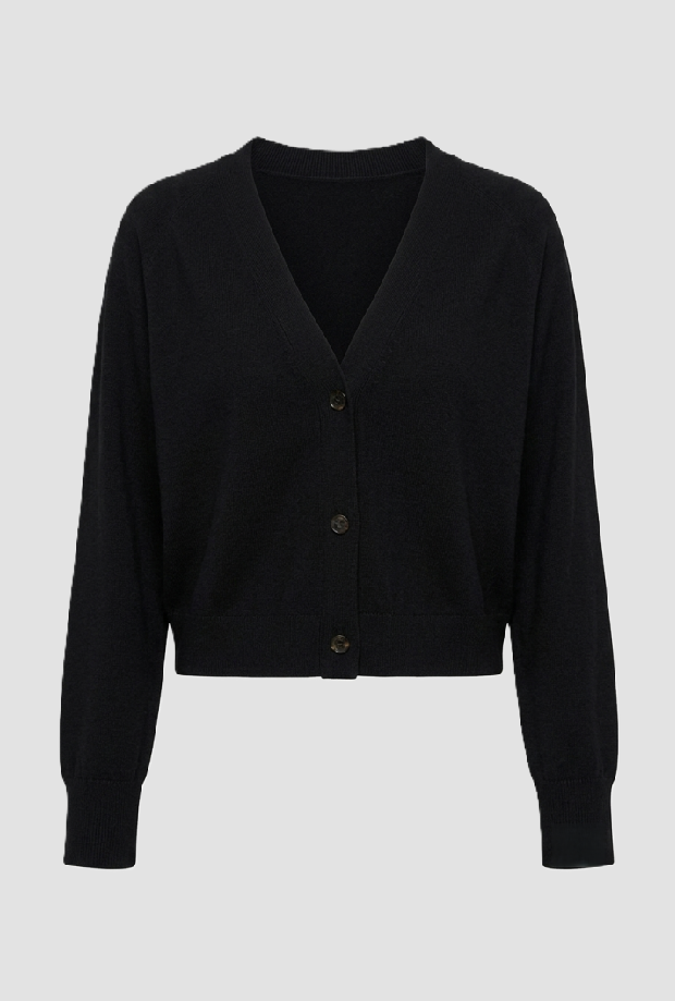 cardigan mit schwarz v Frau Ausschnitt