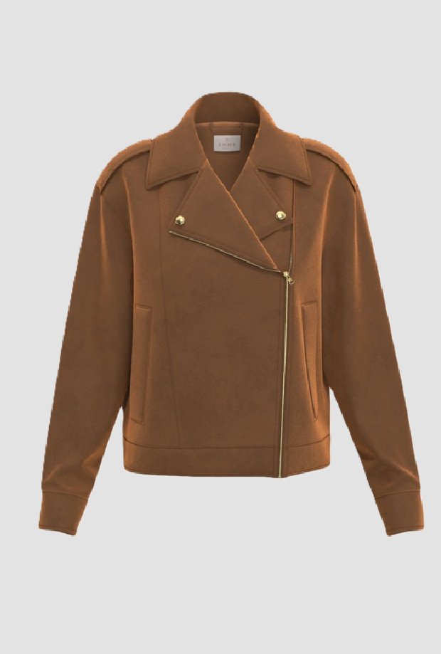 motos chaqueta mujer coñac