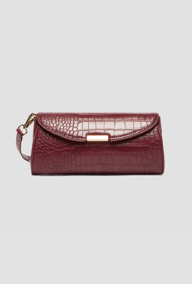 bolsa cocodrilo mujer burgundy