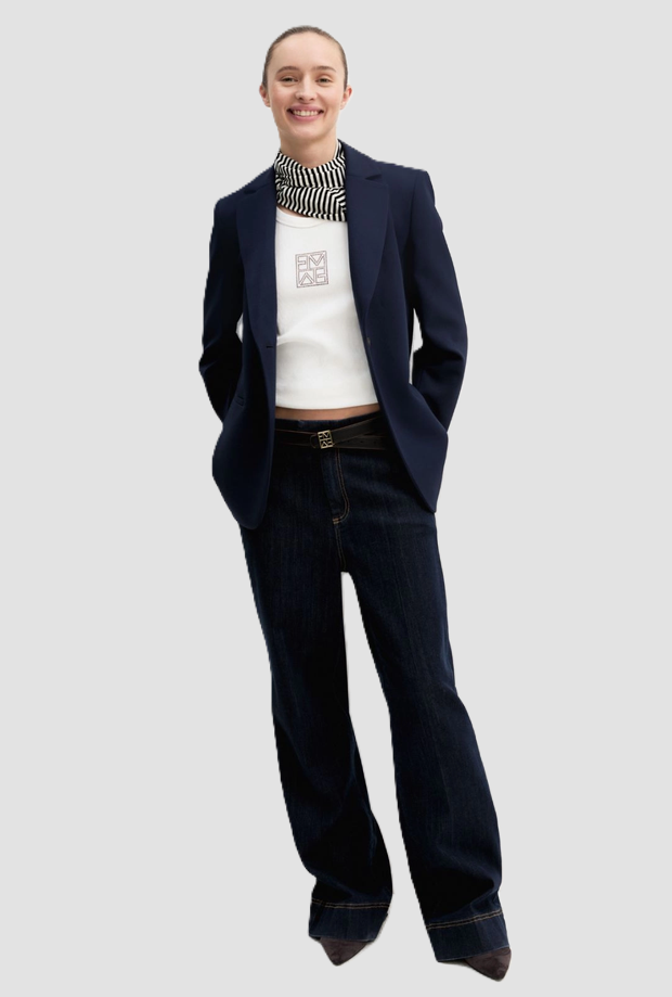 single-breasted jacket woman navy blue