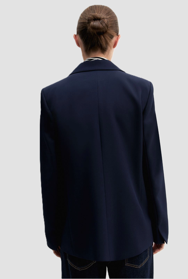 single-breasted jacket woman navy blue