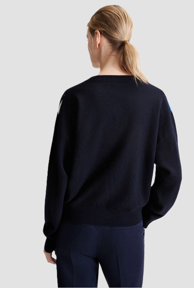 mesh with v-neck blue woman