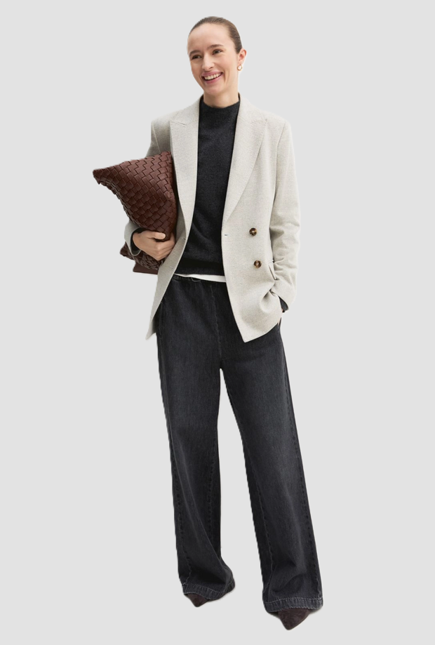 chaqueta doble gris