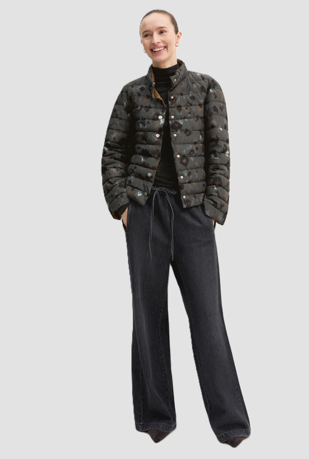 reversible Jacke Frau grün-kammello