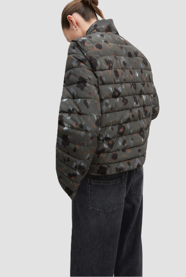reversible Jacke Frau grün-kammello