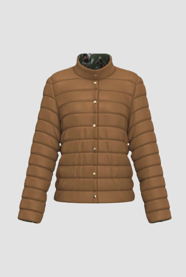 reversible Jacke Frau grün-kammello