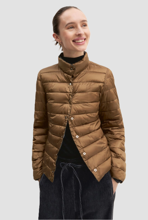 reversible Jacke Frau grün-kammello