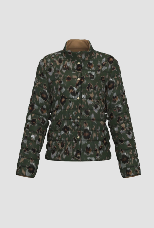 reversible Jacke Frau grün-kammello