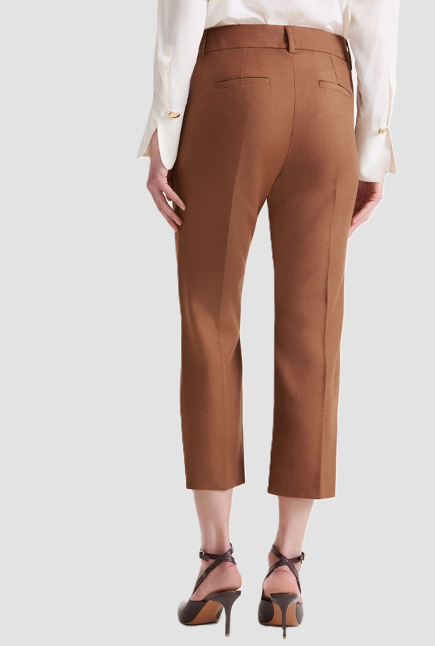pantalone in lana donna caramello