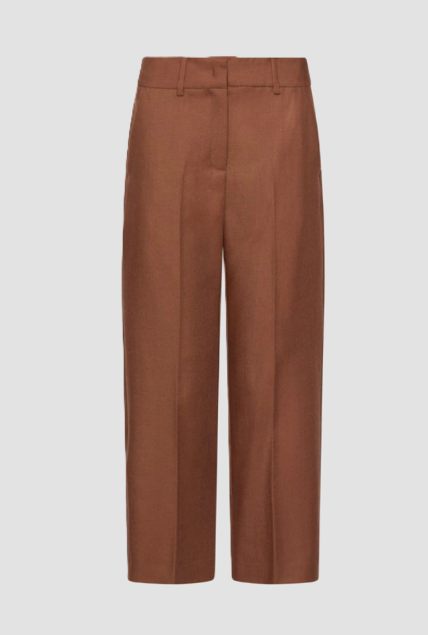 pantalone in lana donna caramello