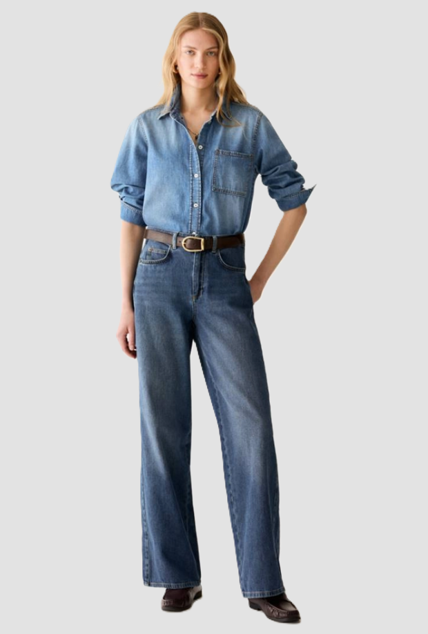 jeans puddle ajuste mujer azul