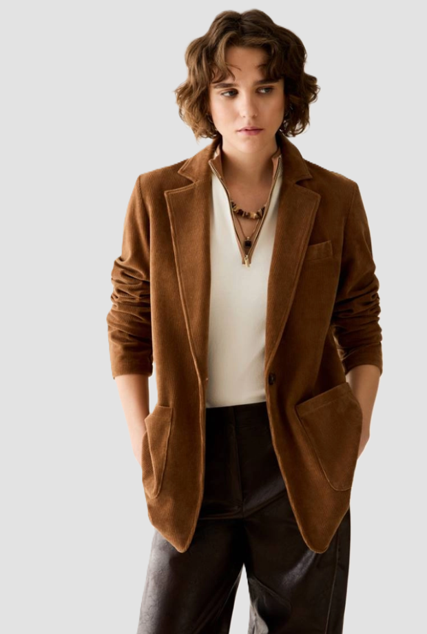 velvet jacket woman camel